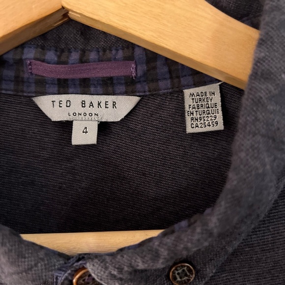 Ted Baker Men's Dark Gray Long Sleeve Shirt 4/L - Picture 7 of 14